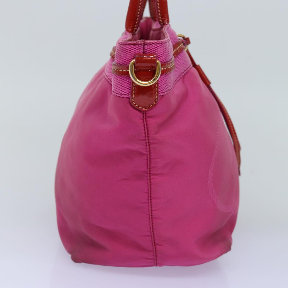 PRADA Hand Bag Nylon Pink Red 75823