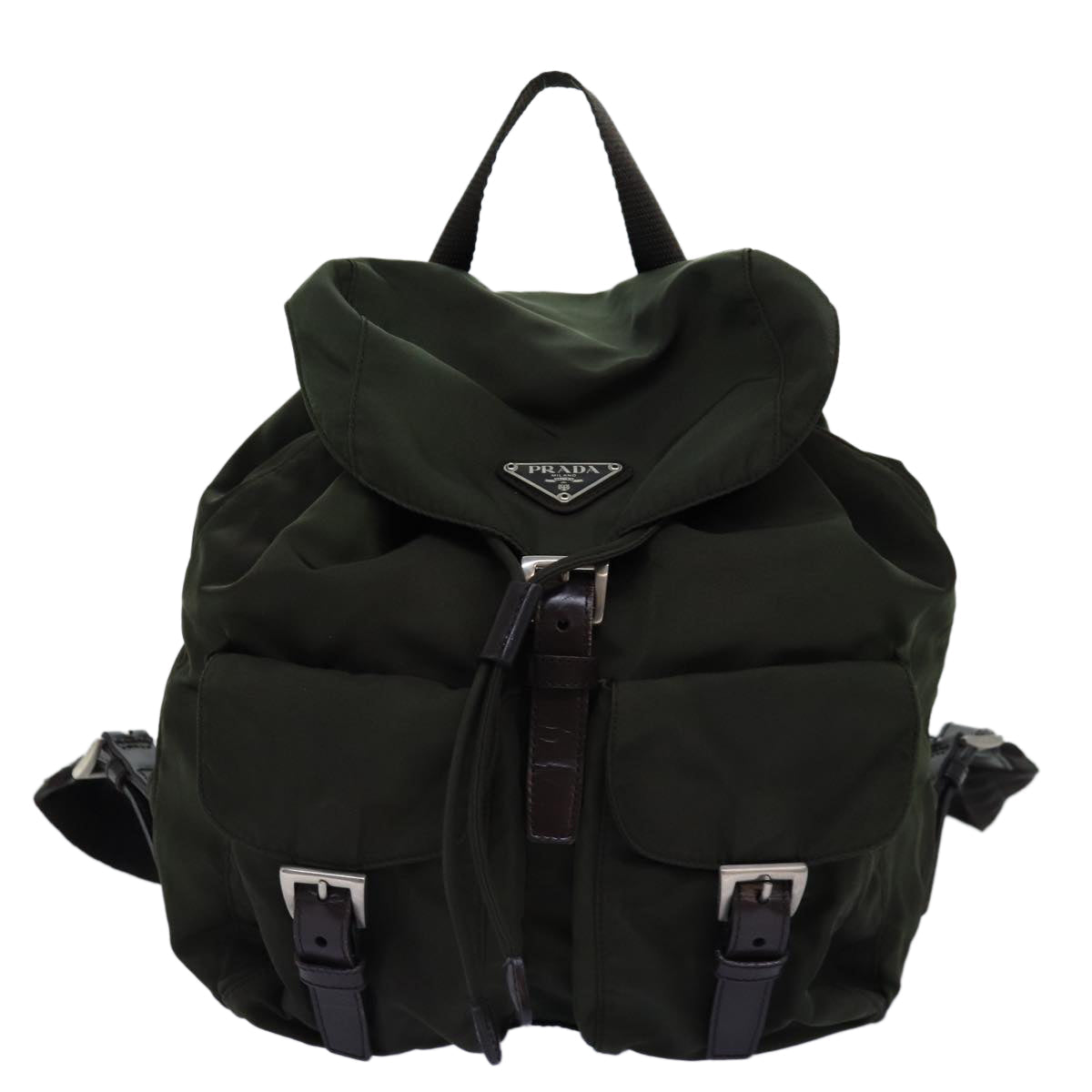 PRADA Backpack Nylon Khaki 75827