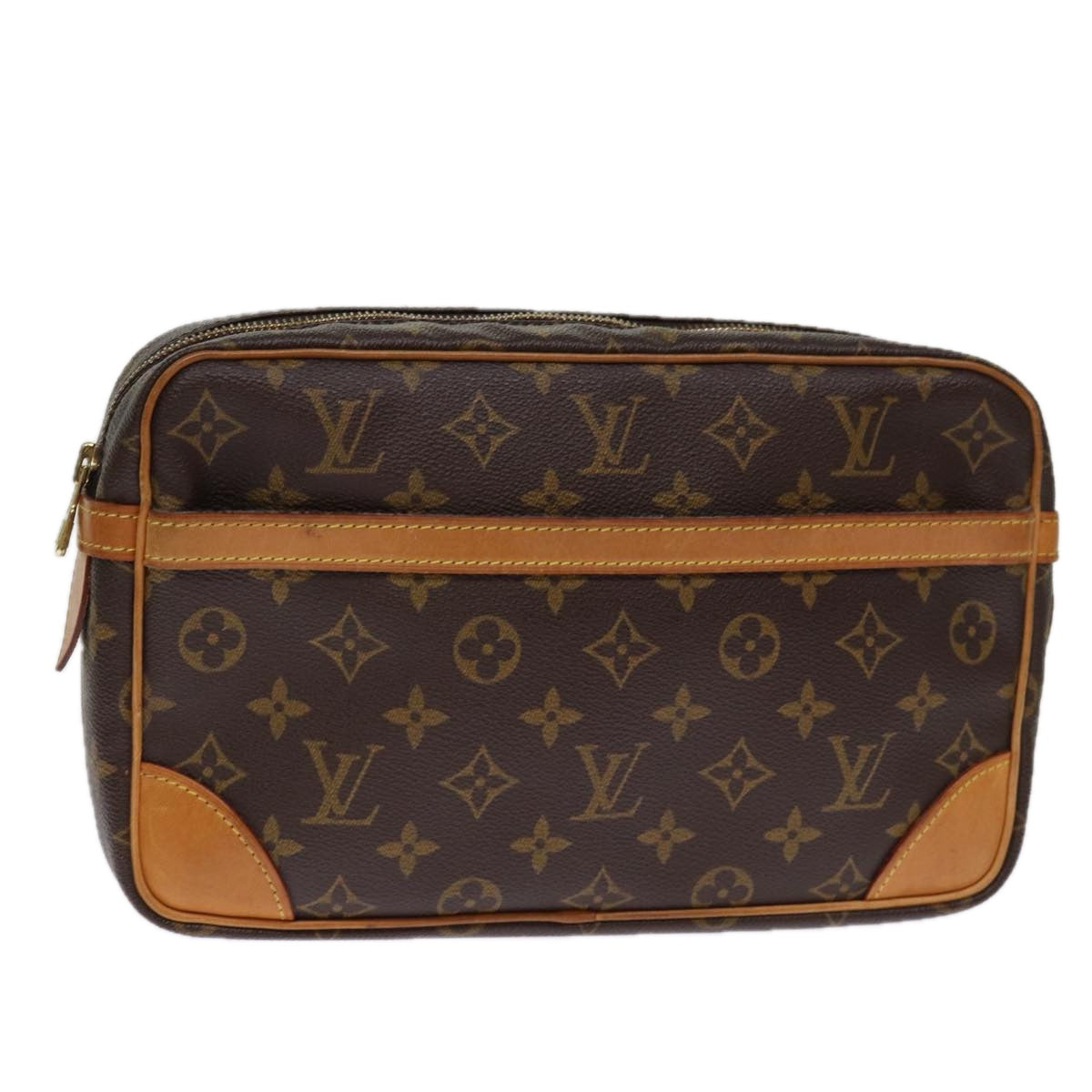 LOUIS VUITTON Monogram Compiegne 28 Clutch Bag M51845 LV 75855
