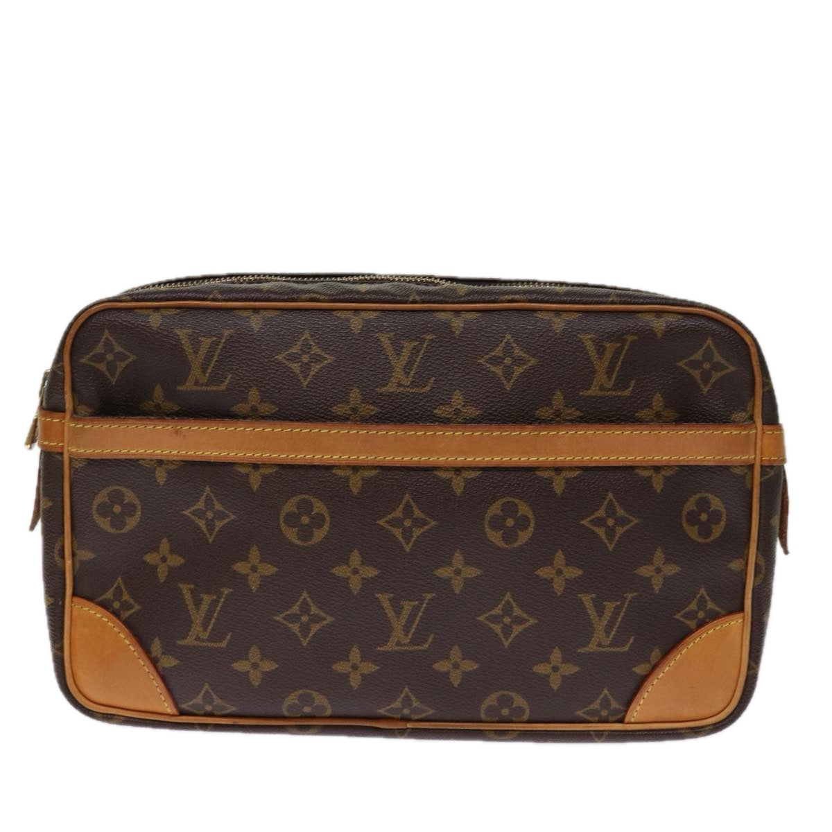 LOUIS VUITTON Monogram Compiegne 28 Clutch Bag M51845 LV 75855