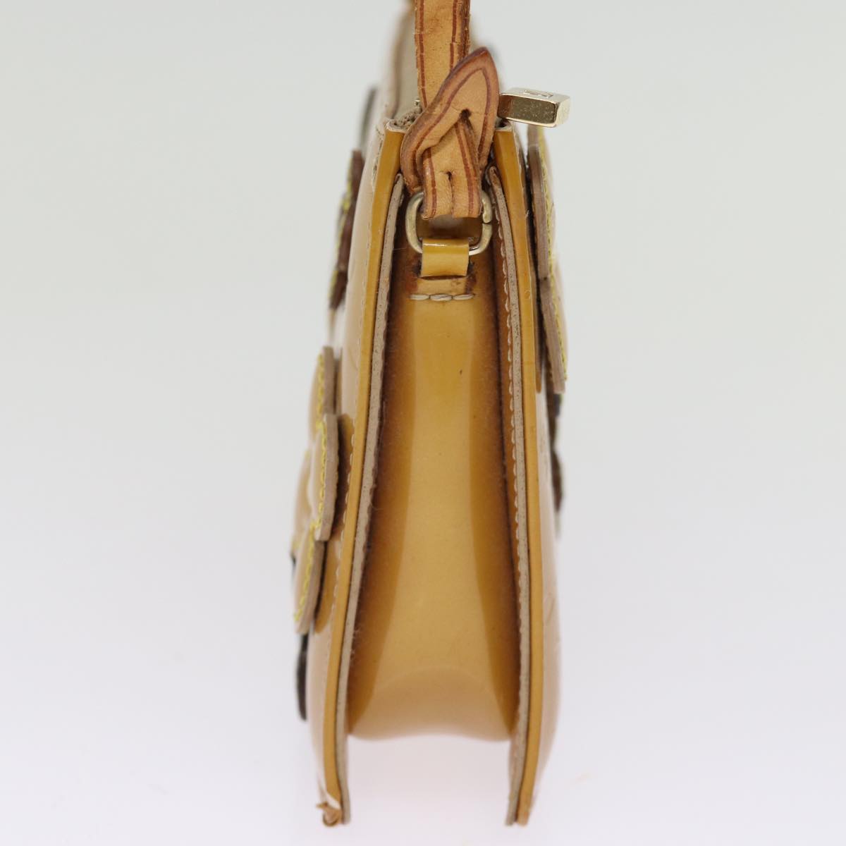 LOUIS VUITTON Monogram Vernis Lexington Pouch Flower Beige M92246 LV 75873