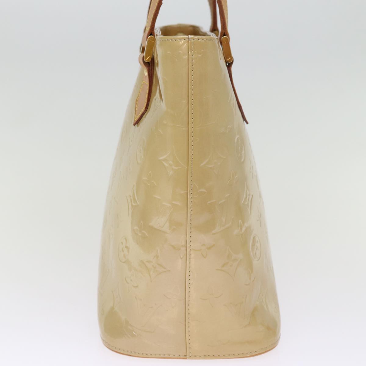 LOUIS VUITTON Monogram Vernis Houston Hand Bag Beige M91004 LV 75923