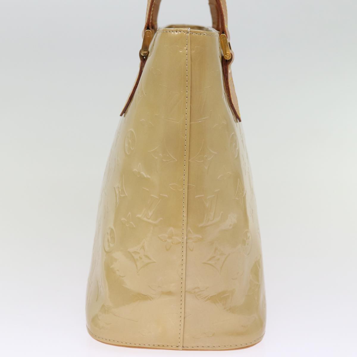 LOUIS VUITTON Monogram Vernis Houston Hand Bag Beige M91004 LV 75923