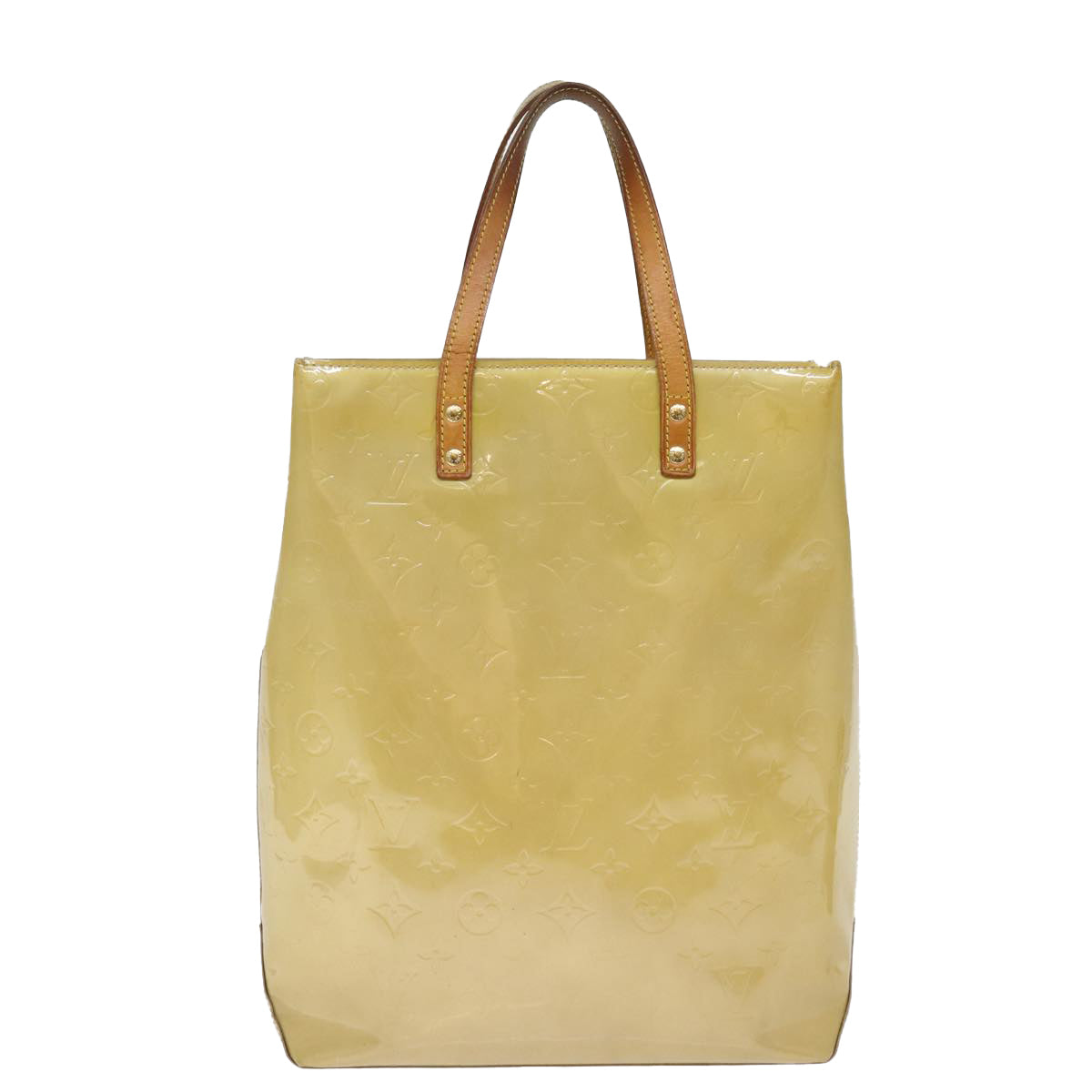 LOUIS VUITTON Monogram Vernis Reade MM Hand Bag Beige M91141 LV 75924