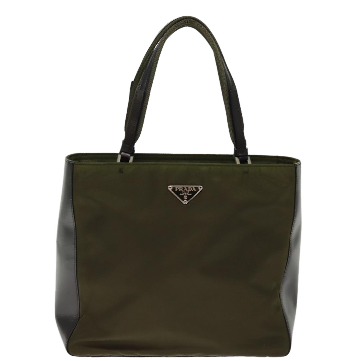 PRADA Hand Bag Nylon Khaki 75996