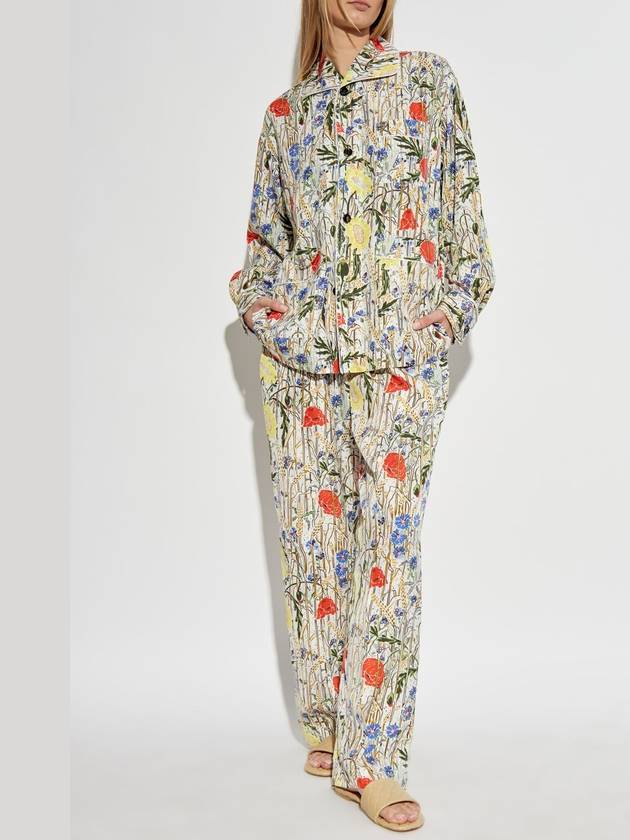 Bottega Veneta Bottega Veneta Two-piece Pajama With Floral Motif, Women's, Multicolour
