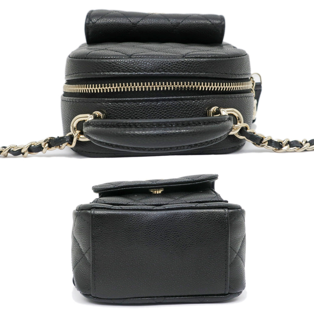 CHANEL 3WAY Backpack Mini Matrasse BK Black Caviar S Rucksack Shoulder Bag Handbag