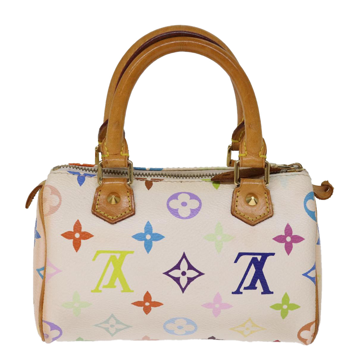 LOUIS VUITTON Monogram Multicolor Mini Speedy Hand Bag White M92645 76030