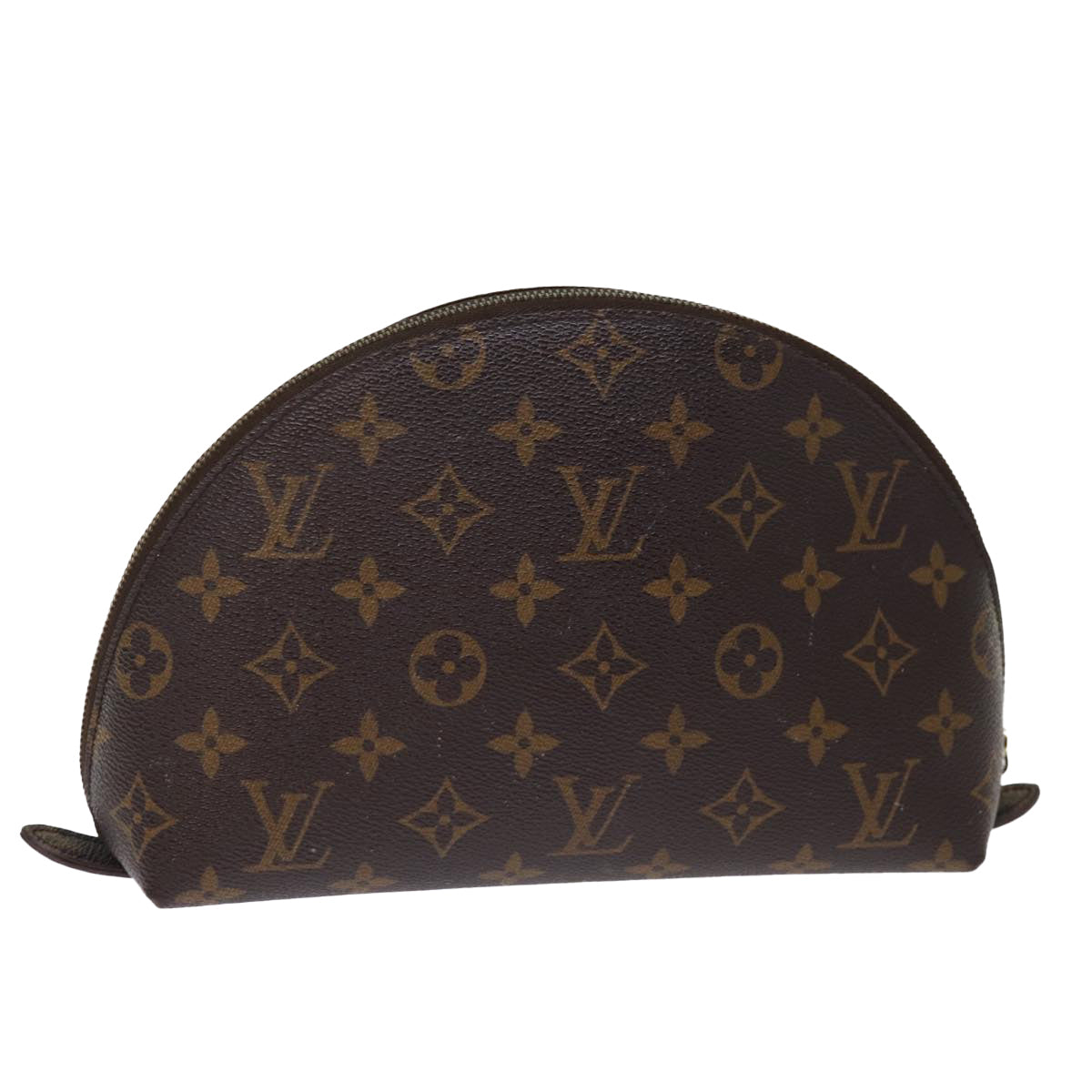 LOUIS VUITTON Monogram Trousse Demi Ronde Cosmetic Pouch M47520 LV 76034