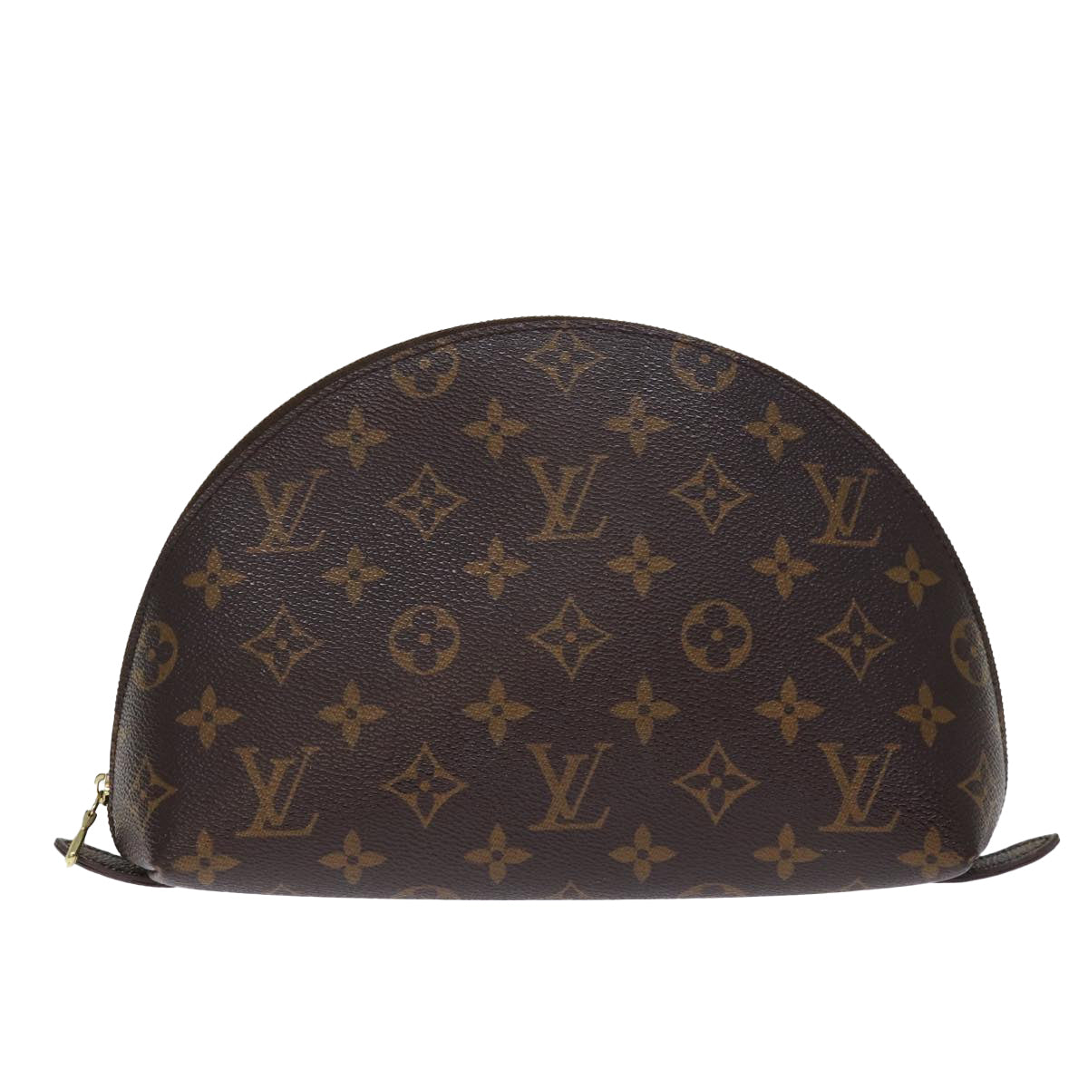 LOUIS VUITTON Monogram Trousse Demi Ronde Cosmetic Pouch M47520 LV 76034
