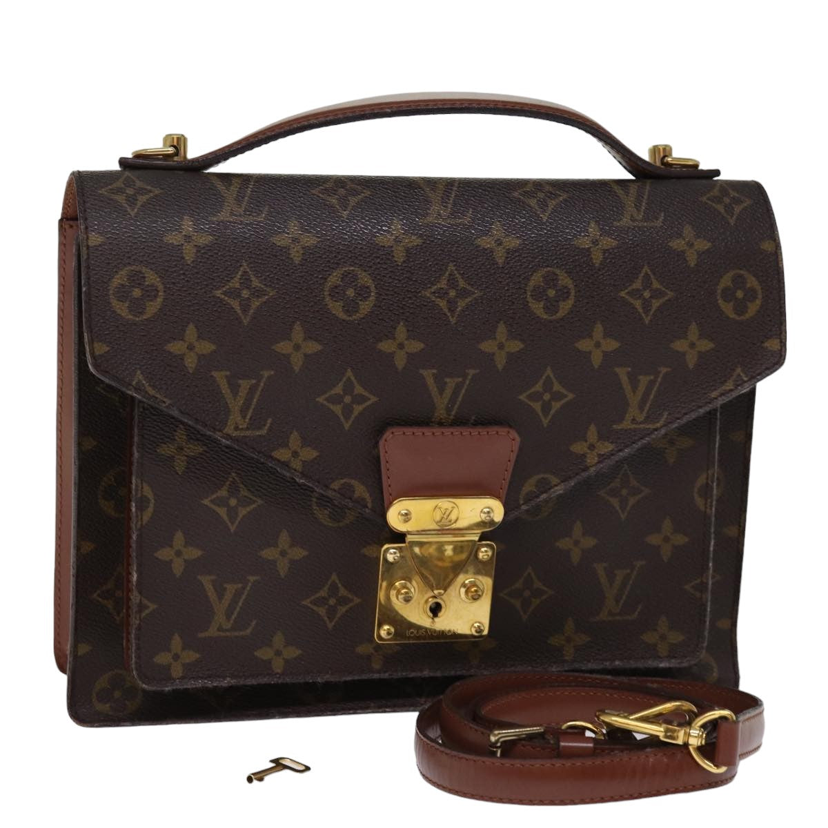 LOUIS VUITTON Monogram Monceau 28 Hand Bag 2way M51185 LV 76049