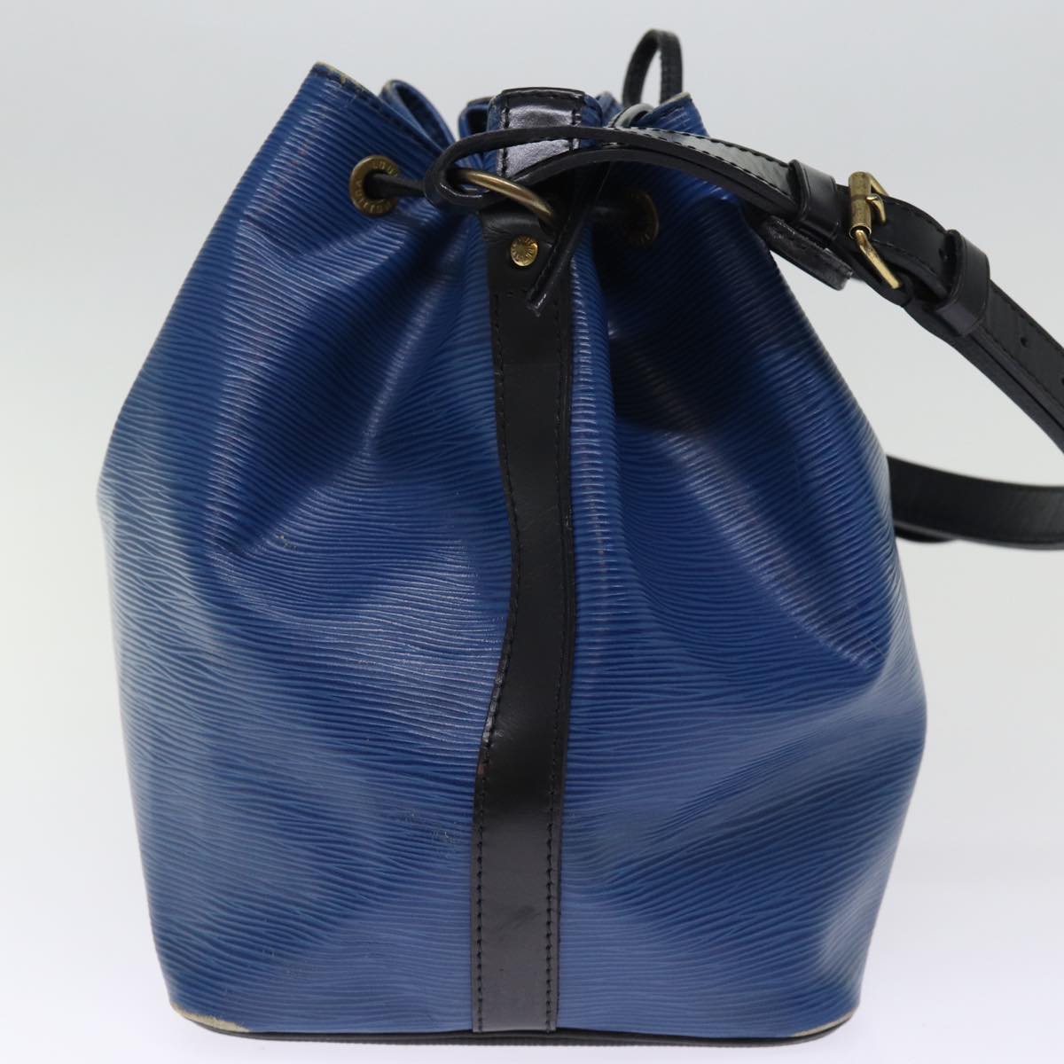 LOUIS VUITTON Epi Petit Noe Shoulder Bag Bicolor Black Blue M44152 LV 76067