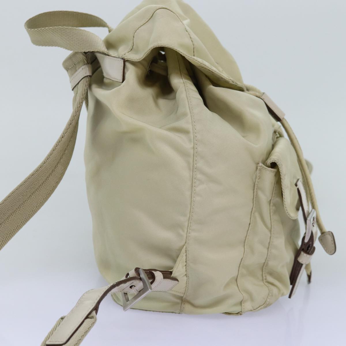 PRADA Backpack Nylon Cream 76124