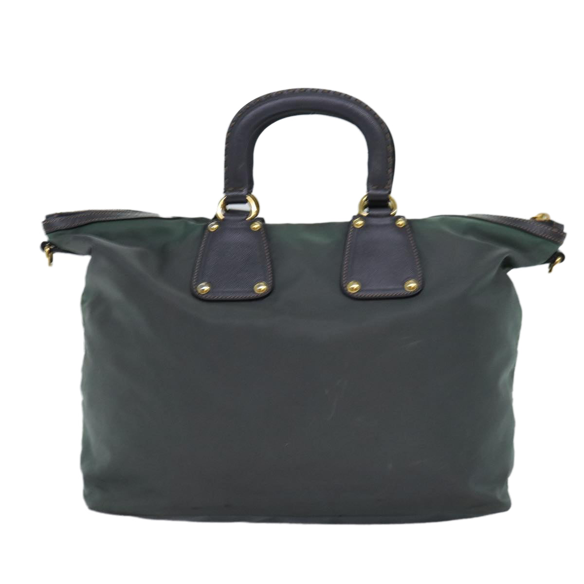 PRADA Hand Bag Nylon 2way Green 76129