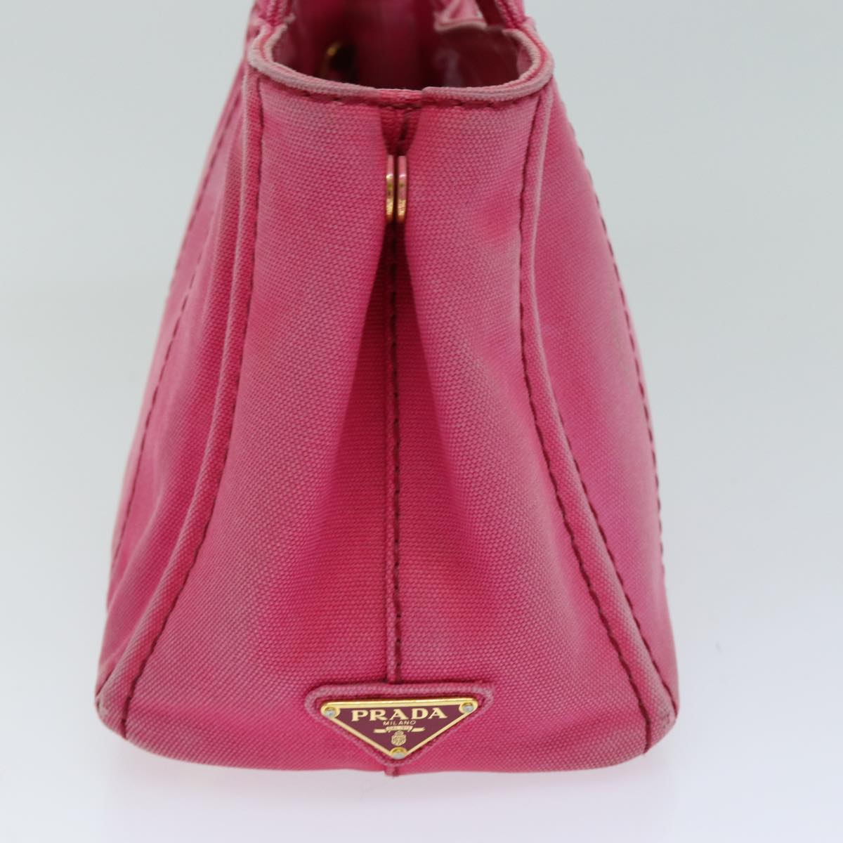 PRADA Canapa PM Hand Bag Canvas Pink 76130