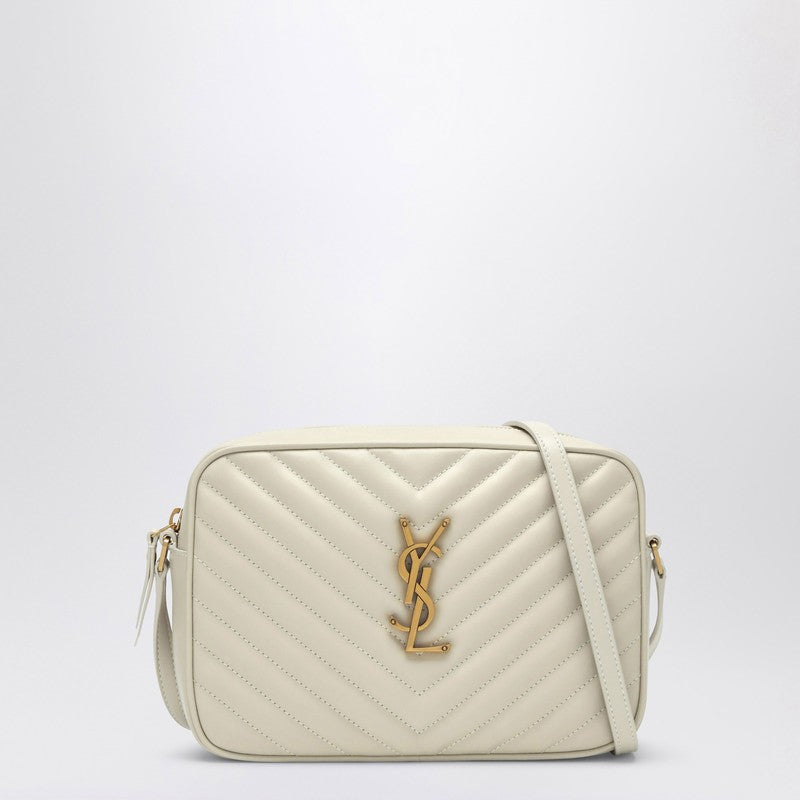 Saint Laurent Lou Cream Quilted Leather Camera Bag Women