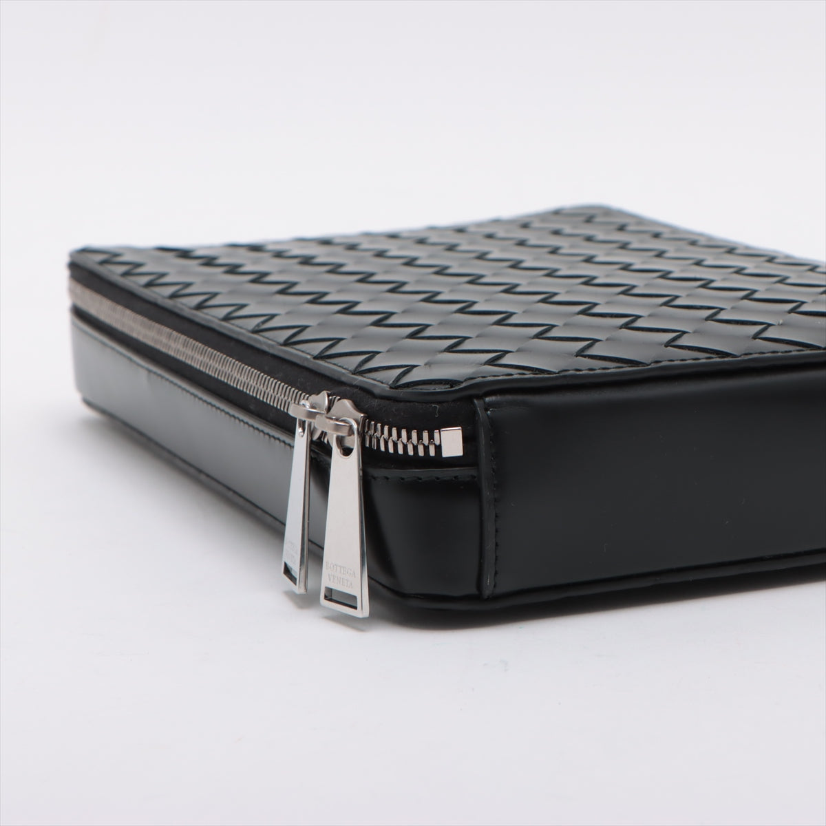 Bottega Veneta Intrecciato Leather Shoulder Bag Black
