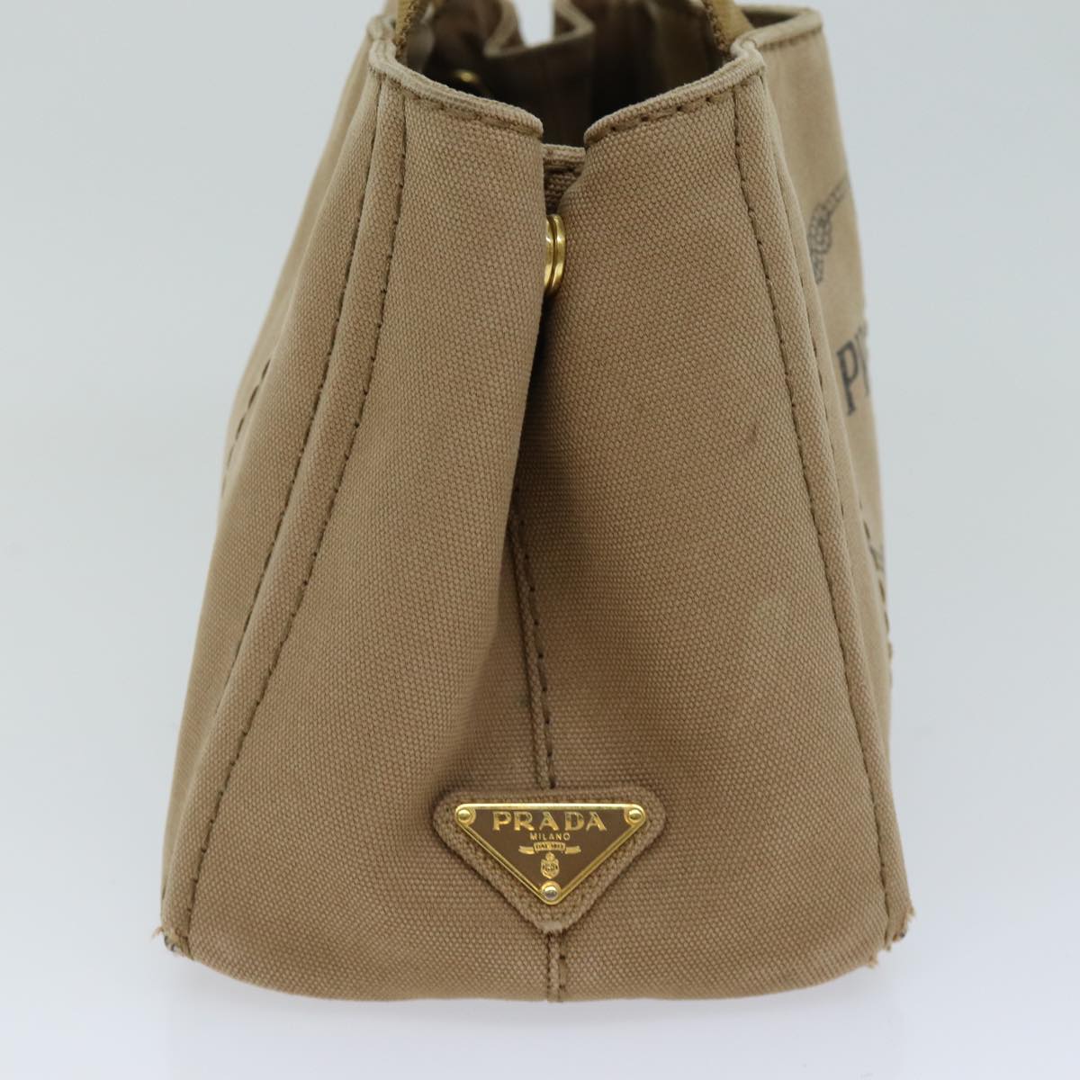 PRADA Canapa PM Hand Bag Canvas 2way Brown 76473