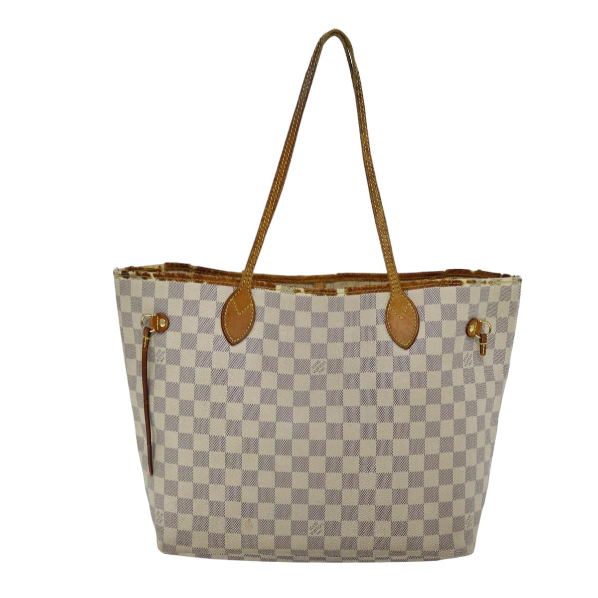 LOUIS VUITTON Damier Azur Neverfull MM Tote Bag N41605 LV 76492