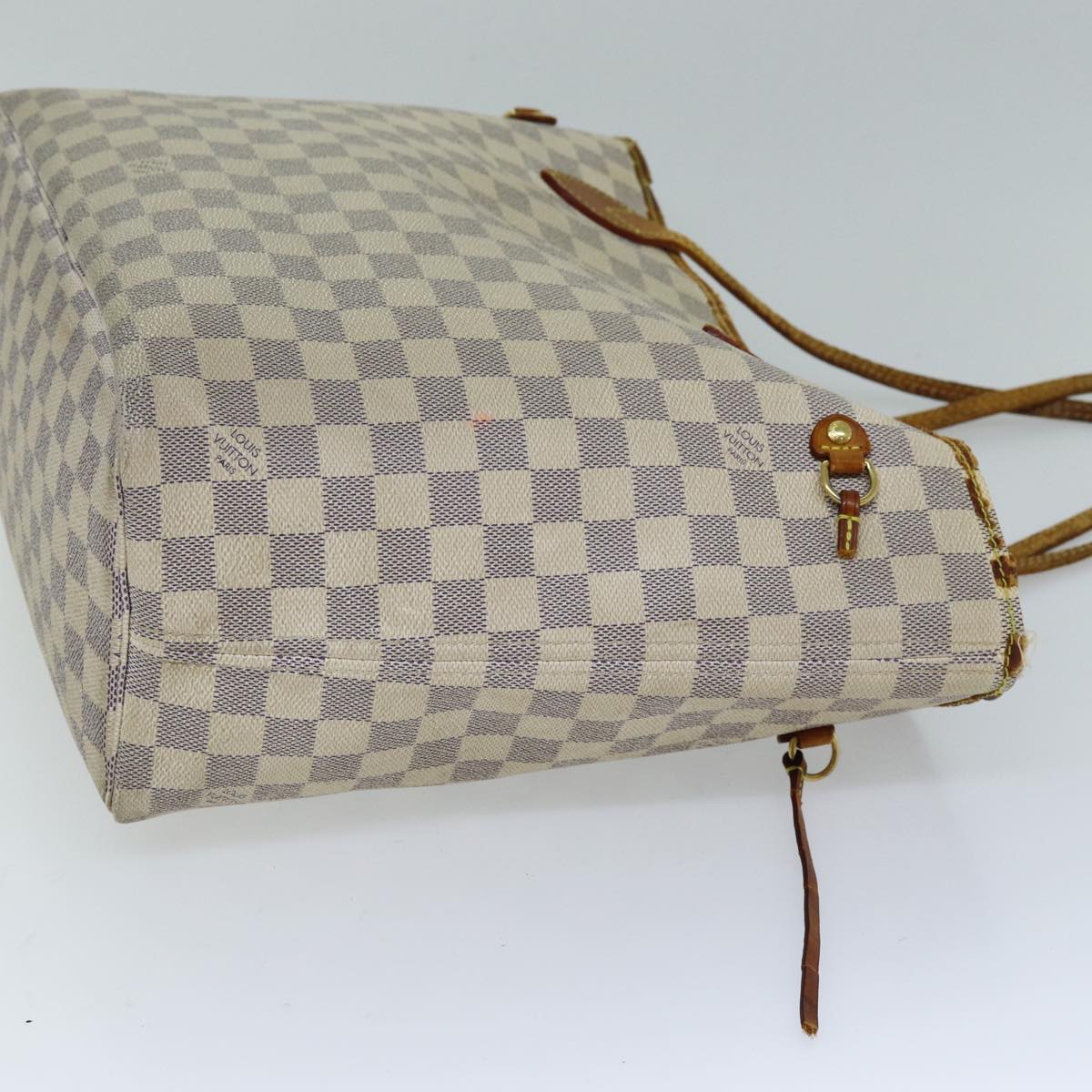 LOUIS VUITTON Damier Azur Neverfull MM Tote Bag N41605 LV 76492