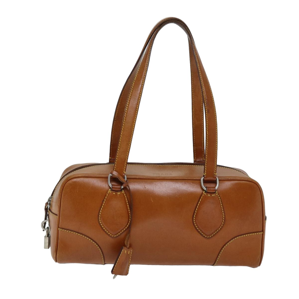 PRADA Shoulder Bag Leather Brown 76646