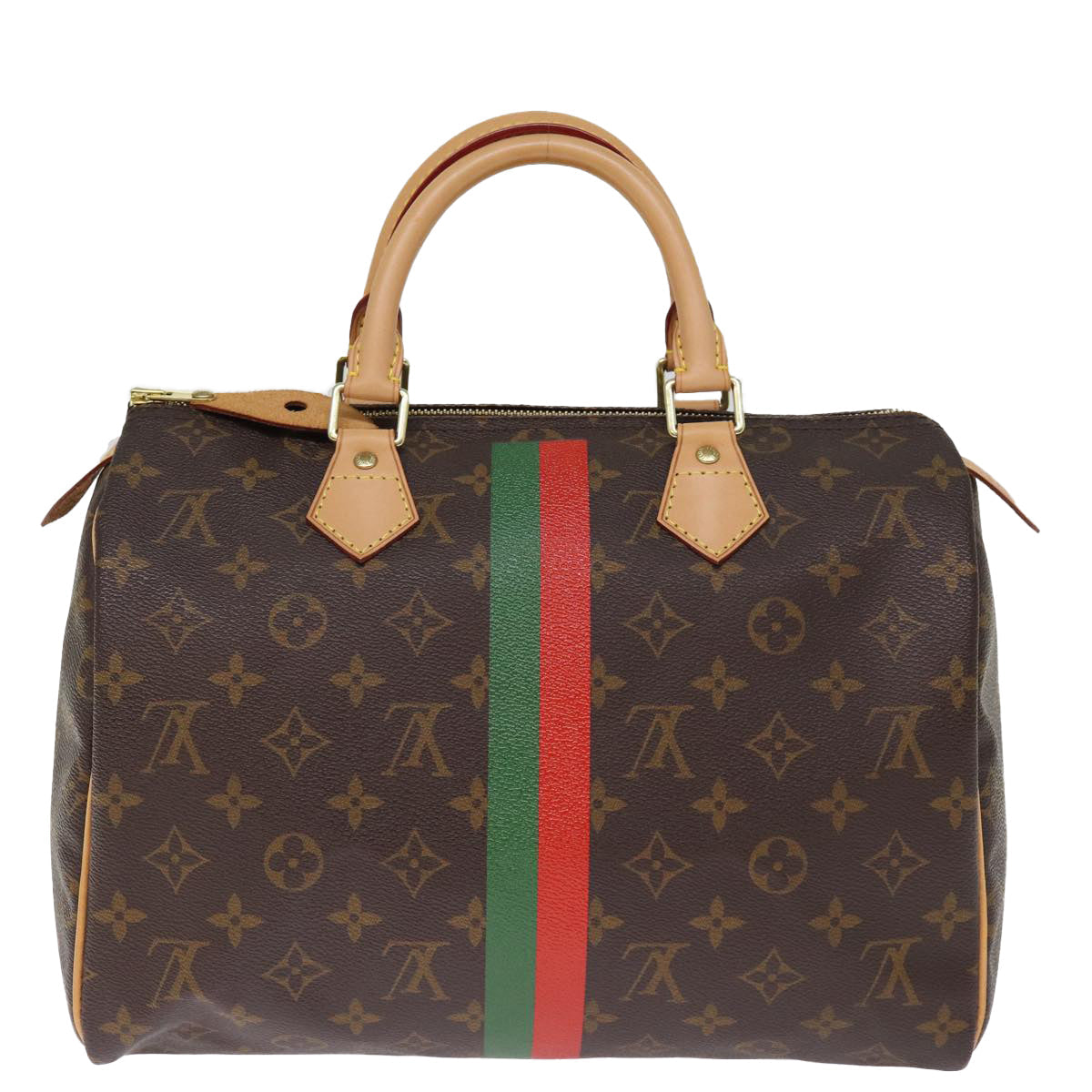 LOUIS VUITTON Monogram My LV Heritage Speedy 30 Hand Bag Red Green LV 76750