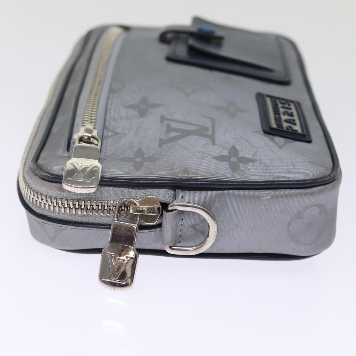 LOUIS VUITTON Monogram Satellite Alpha Clutch Bag Silver M44171 LV 76789