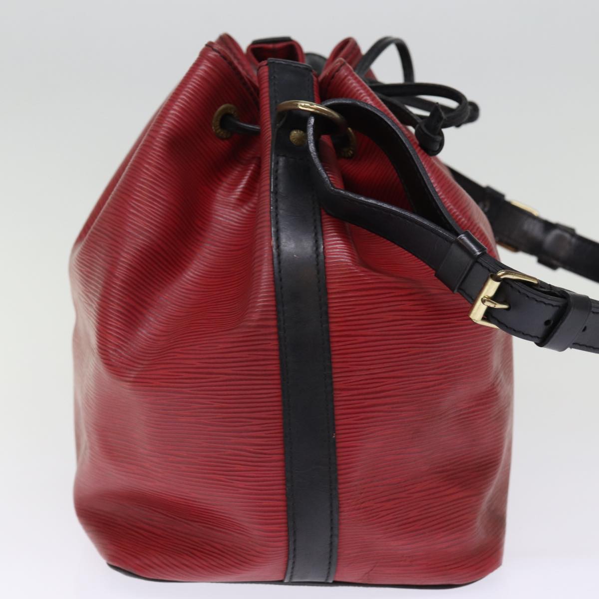 LOUIS VUITTON Epi Petit Noe Shoulder Bag Bicolor Black Red M44172 LV 76862