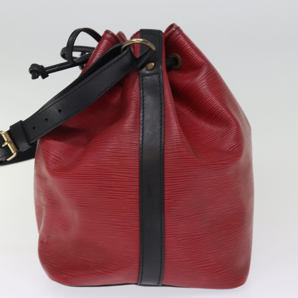 LOUIS VUITTON Epi Petit Noe Shoulder Bag Bicolor Black Red M44172 LV 76862