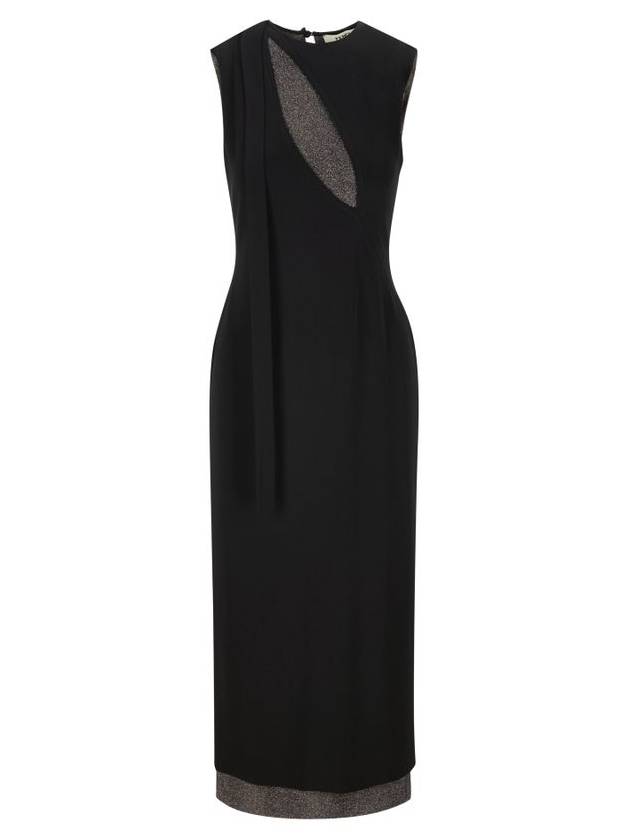 Fendi Jersey Metallic Yarn Long Dress Black