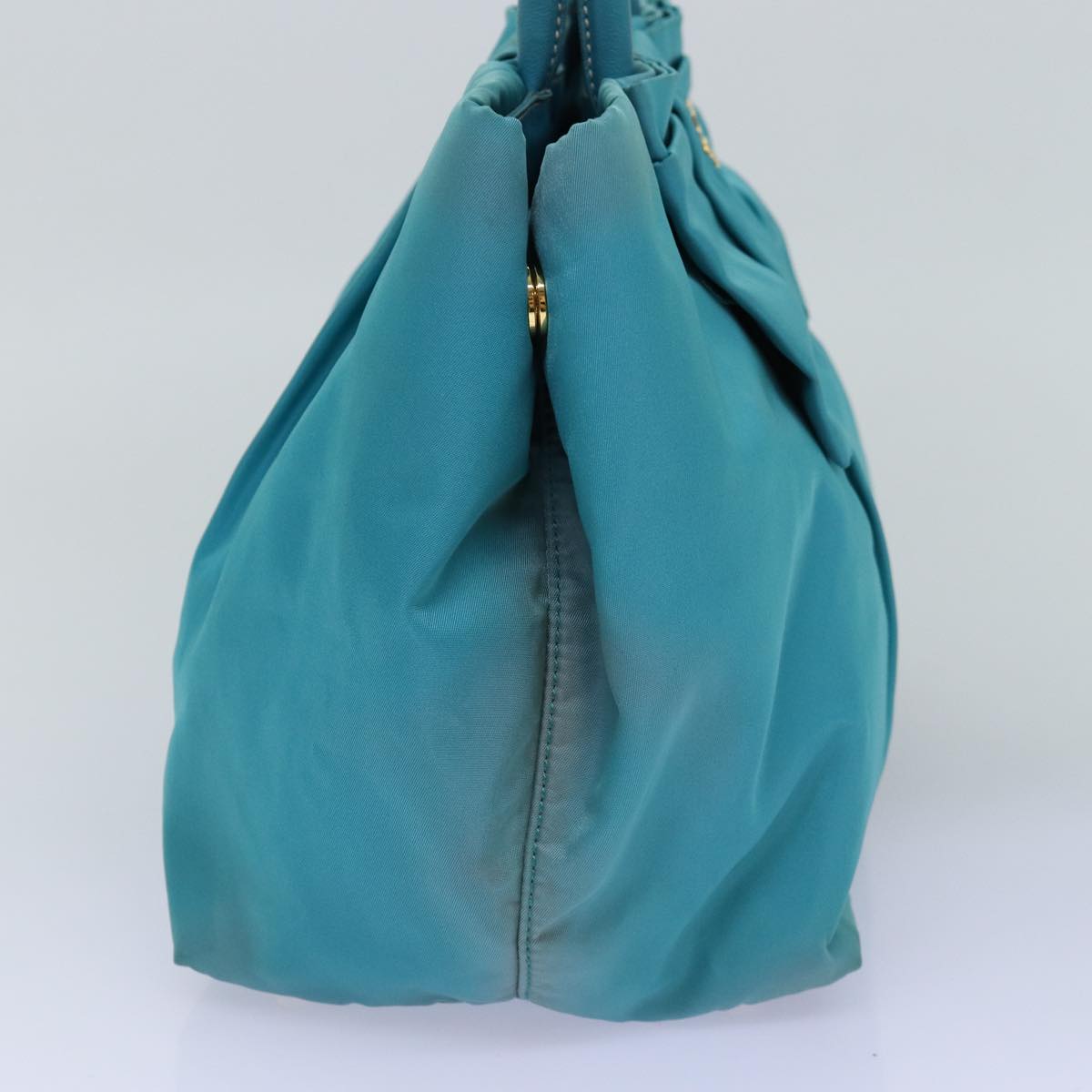 PRADA Hand Bag Nylon Turquoise Blue 76968