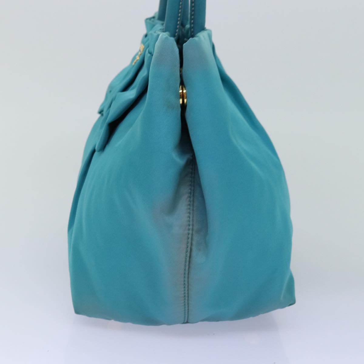 PRADA Hand Bag Nylon Turquoise Blue 76968