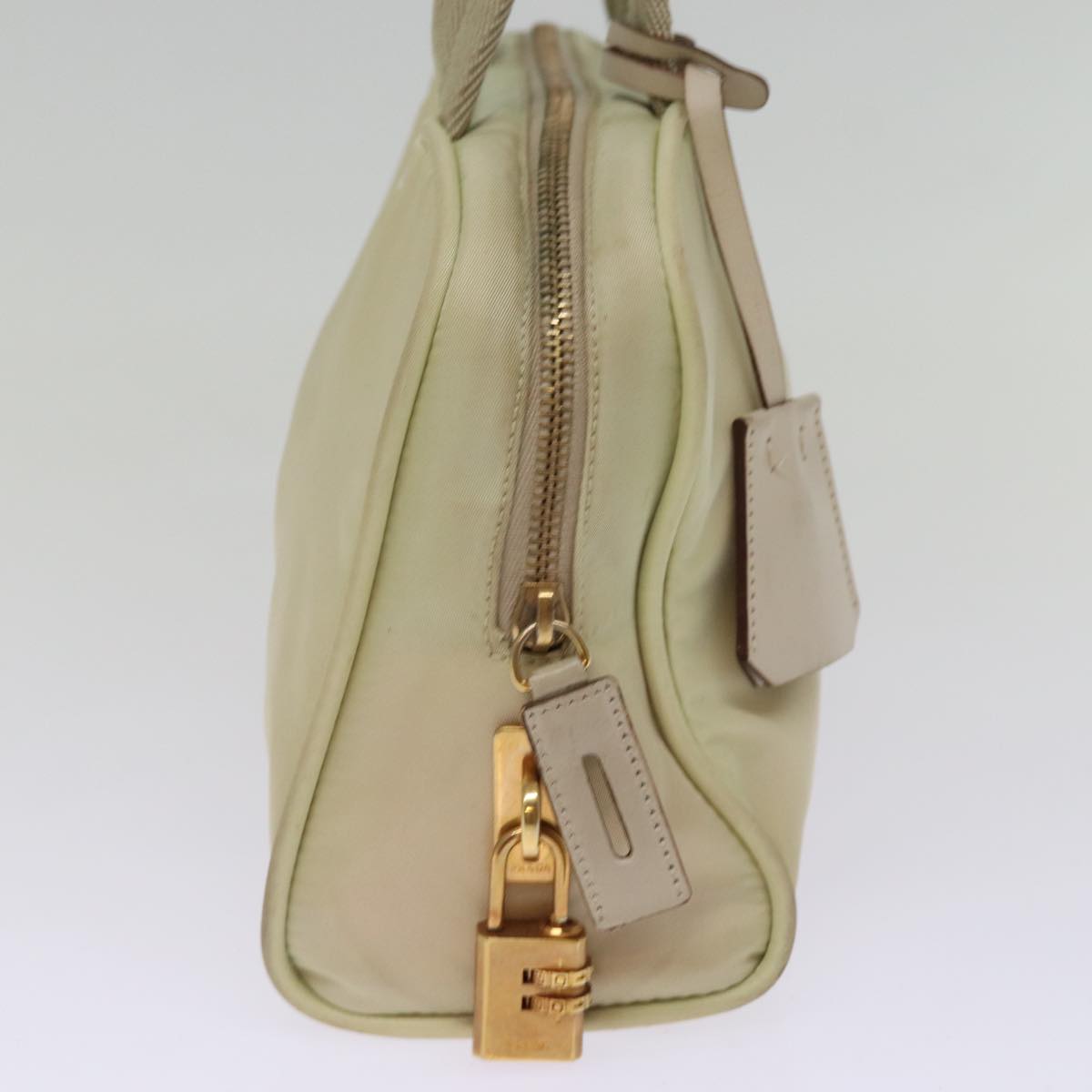 PRADA Hand Bag Nylon Cream 76980
