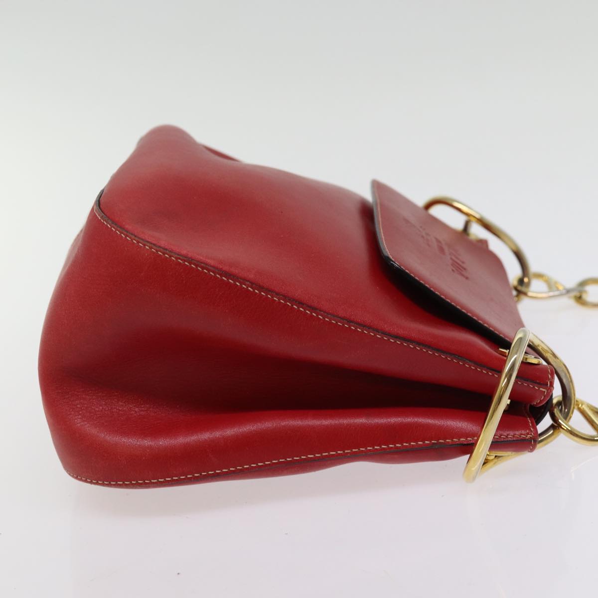 PRADA Shoulder Bag Leather Red 76981