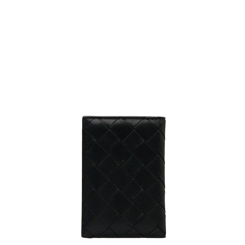 Bottega Veneta Intrecciato Card Holder in Calf Leather Navy Men’s
