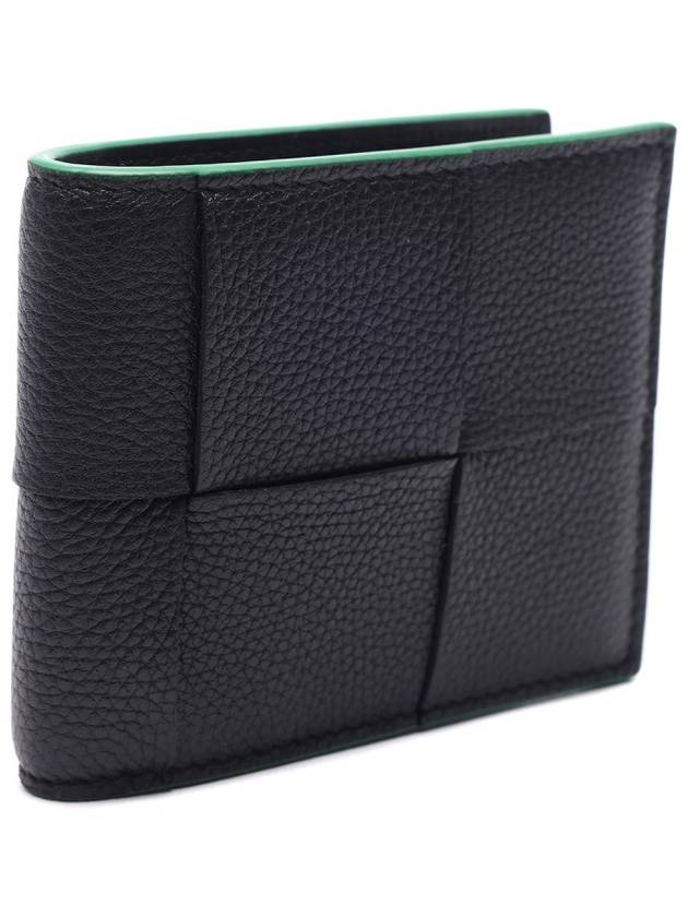 Bottega Veneta Cassette Bifold Half Wallet Parakeet Black