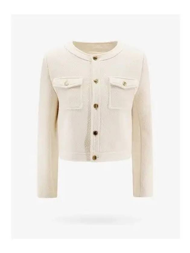 CELINE Bandeau Boutis Cotton A-Line Skirt Creme