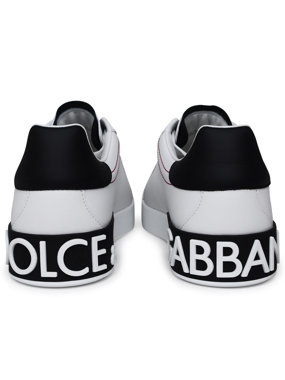 Dolce & Gabbana Portofino White Leather Sneakers Men