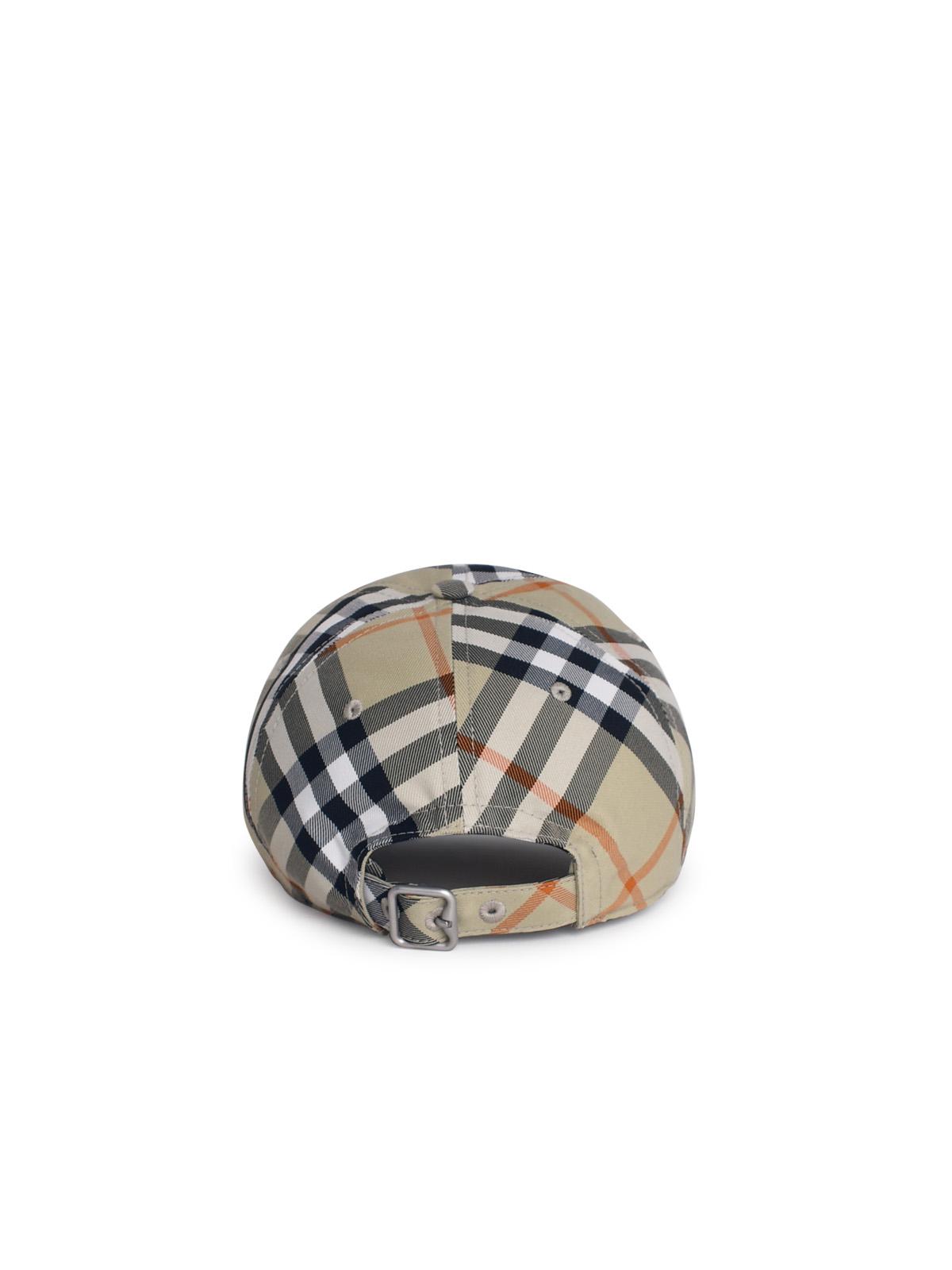 Burberry 'Check' Light Green Polyester Baseball Cap Women