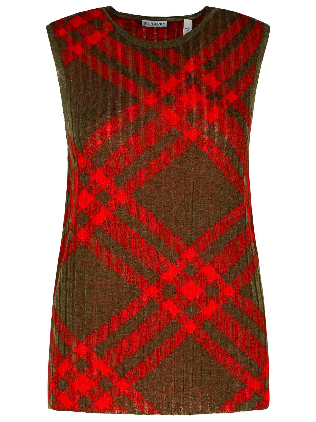 Burberry 'Check' Dark Green Nylon Blend Vest Women