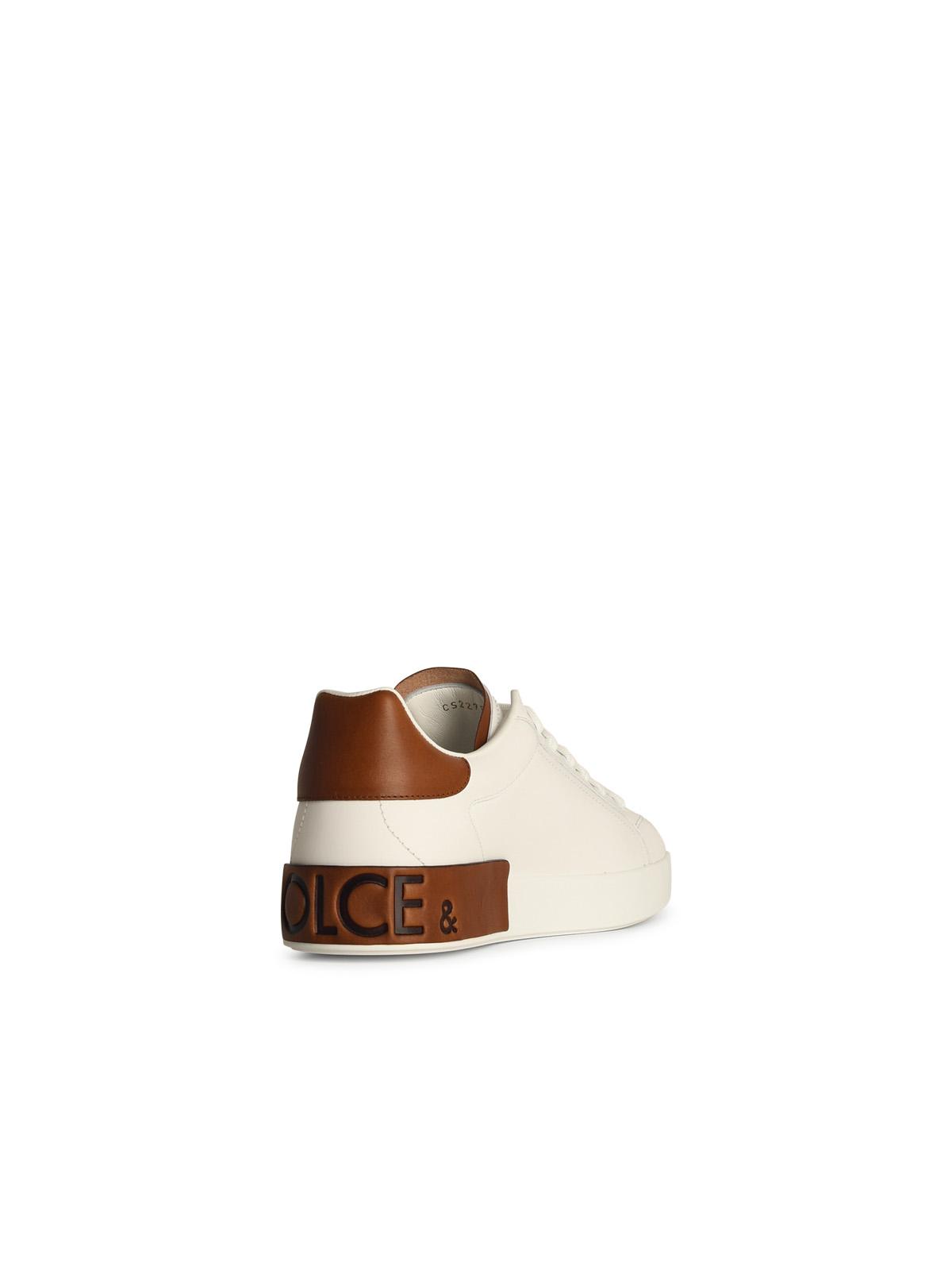 Dolce & Gabbana 'Portofino' White Leather Sneakers Men