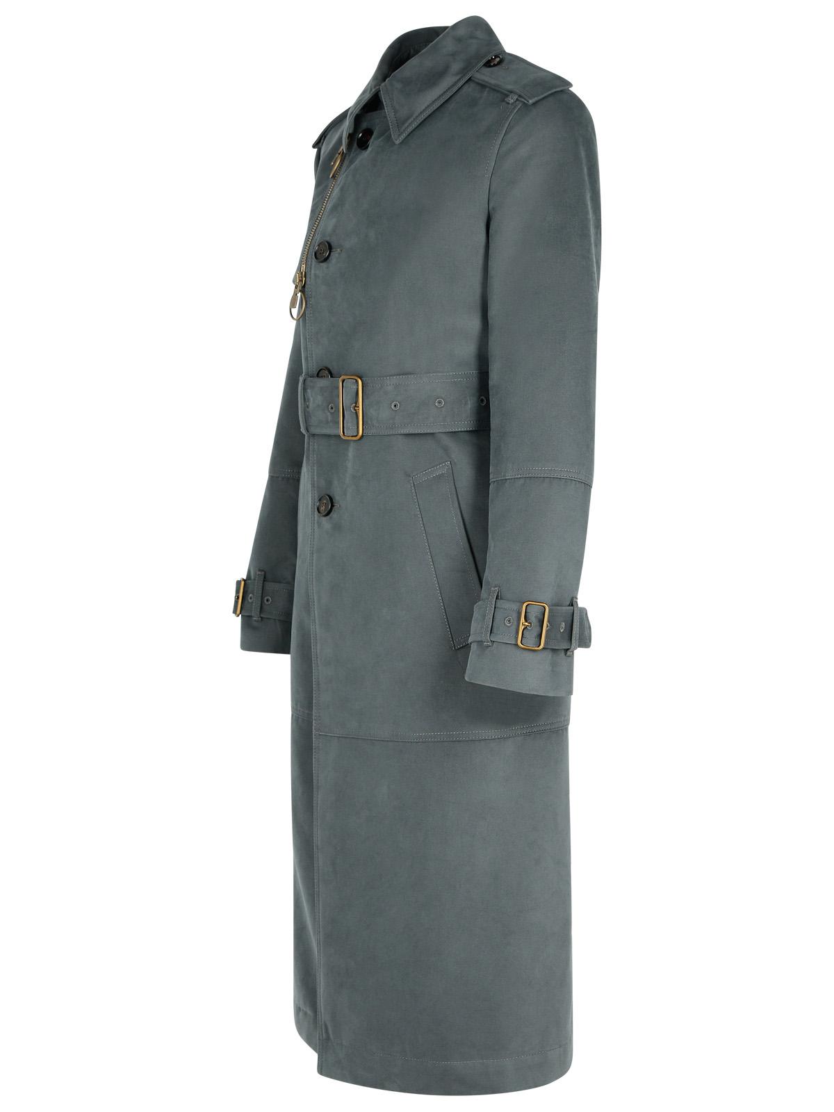Burberry Grey Cotton Blend Trench Coat Women
