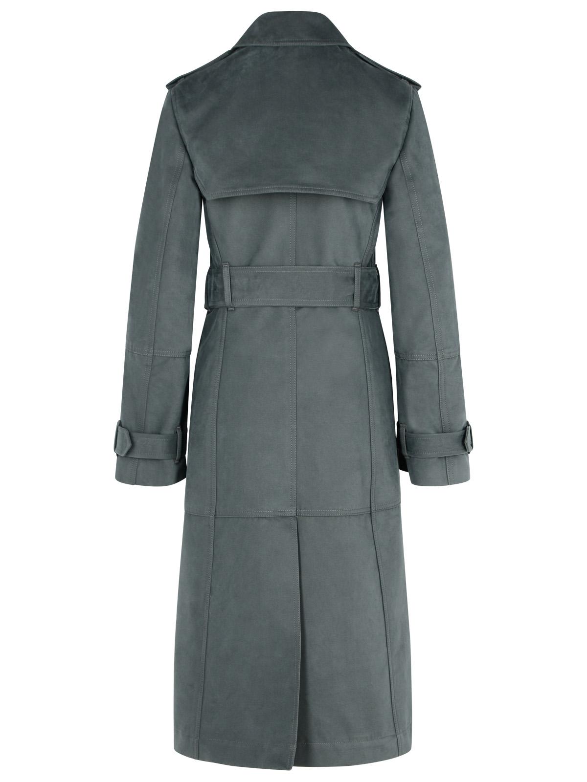 Burberry Grey Cotton Blend Trench Coat Women