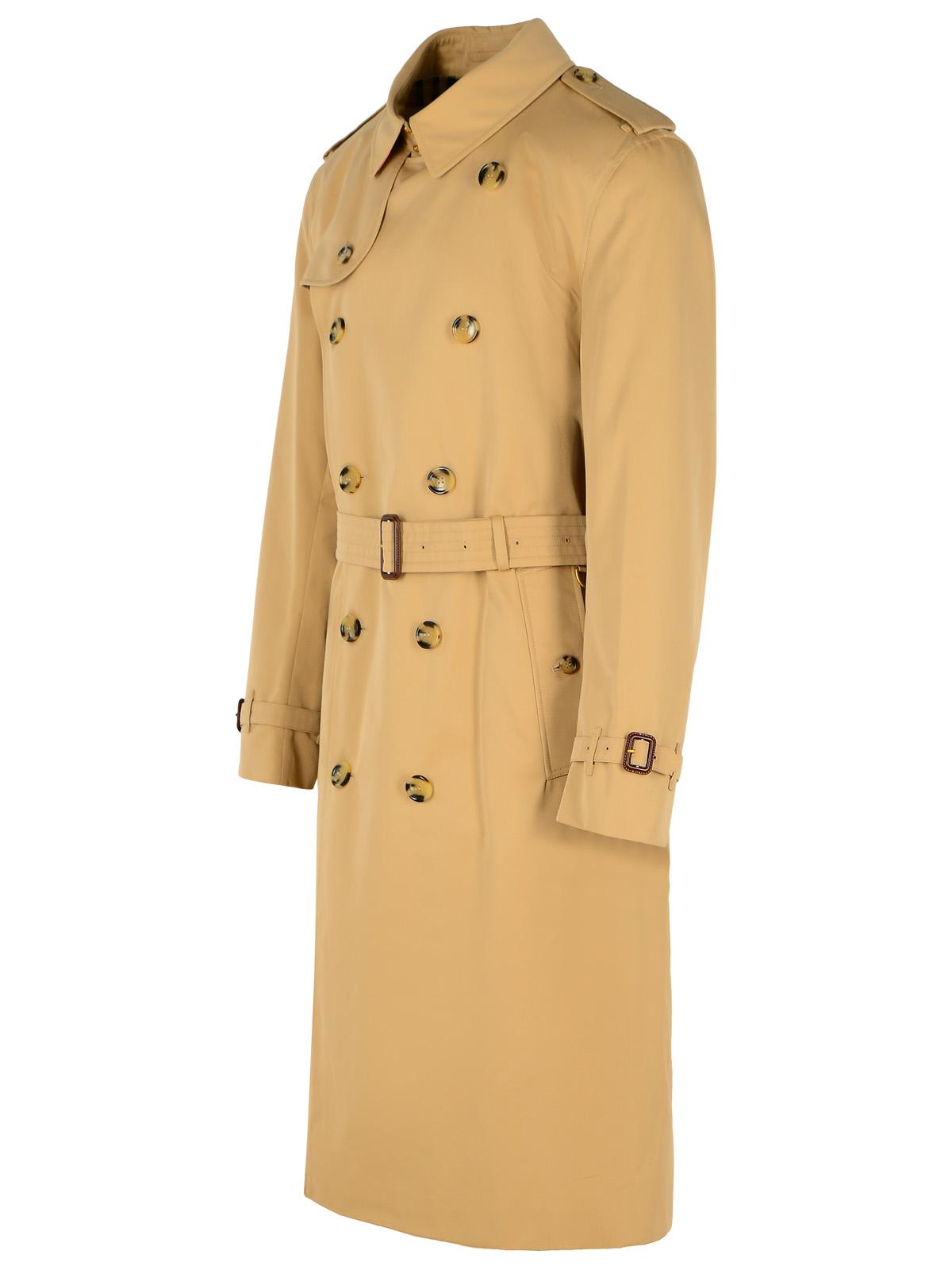 Burberry Long 'Kensington' Beige Cotton Trench Coat Men