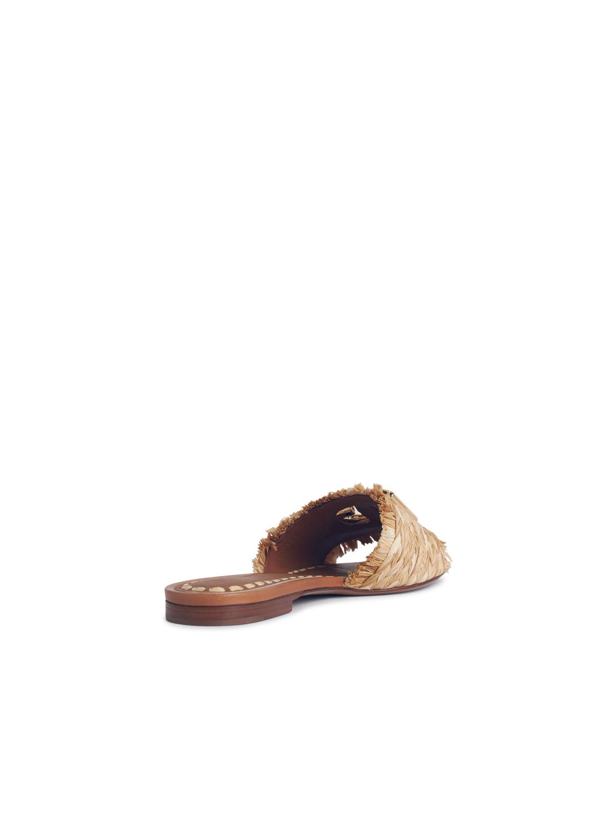 Dolce & Gabbana Beige Raffia Braid Slipper Women