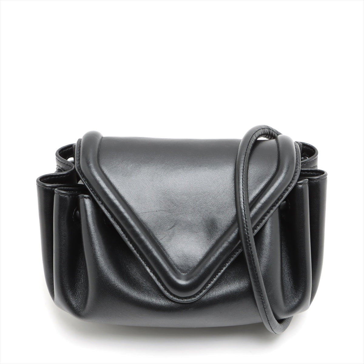 Bottega Veneta Big Leather Shoulder Bag Black Bottega