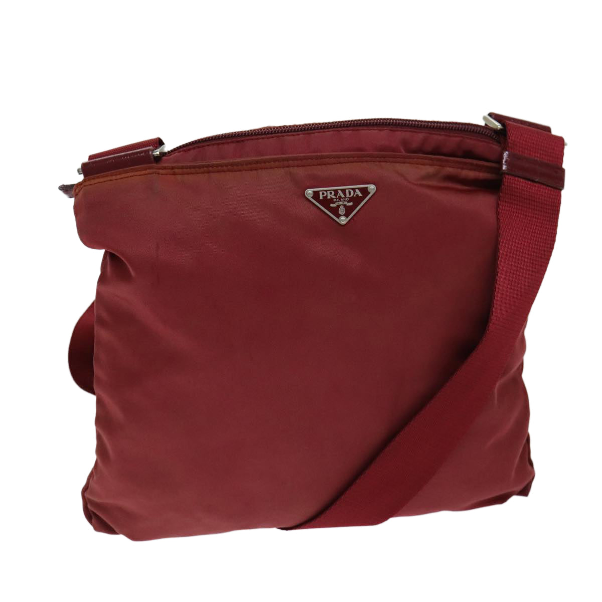 PRADA Shoulder Bag Nylon Red 77080