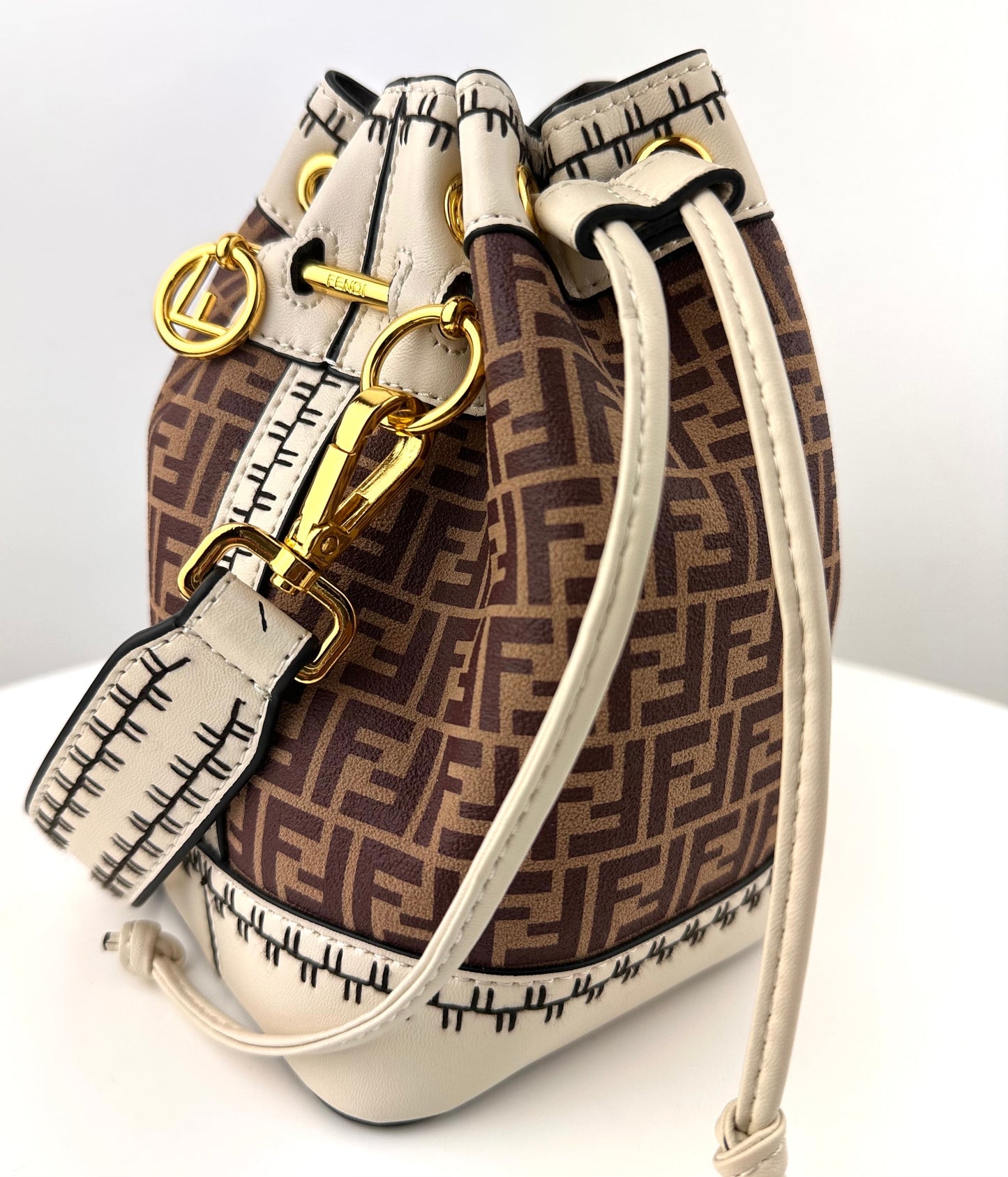 Fendi Mon Tresor bucket bag in suede with FF logo