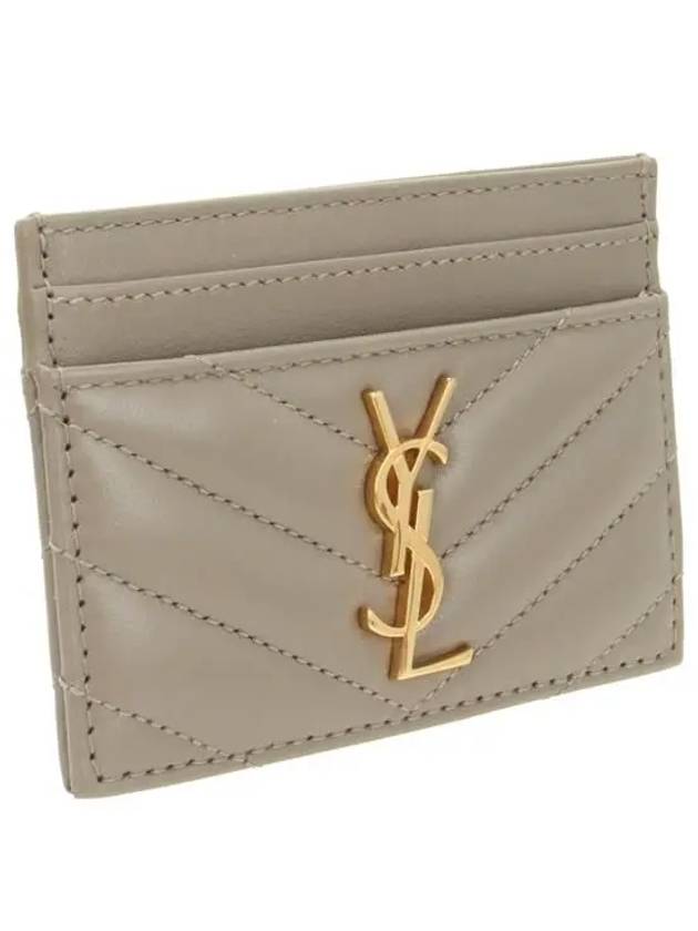 Saint Laurent Cassandre Matelasse Lambskin Card Wallet Grey
