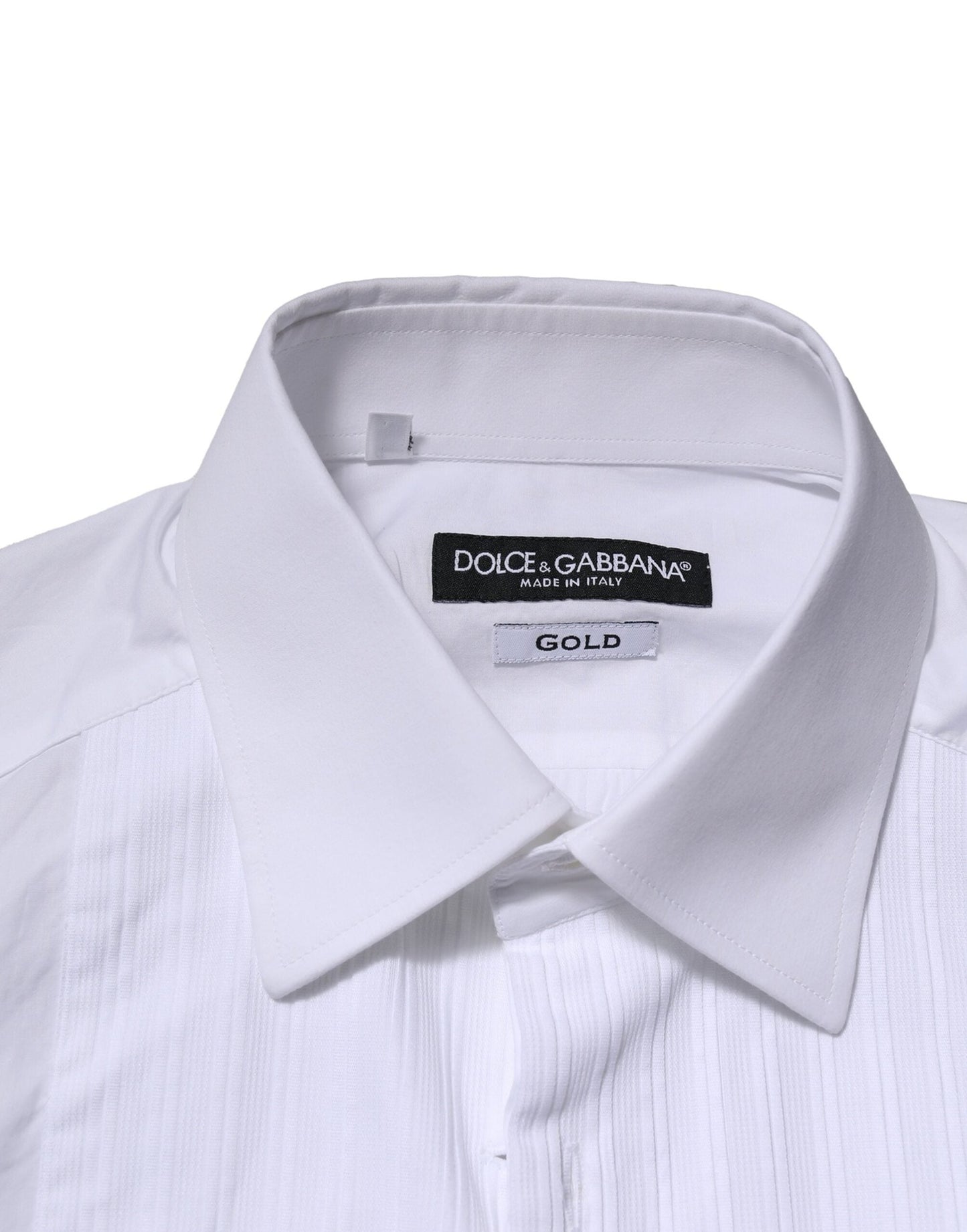 Dolce & Gabbana White GOLD Cotton Poplin Formal Dress Men's Shirt ()